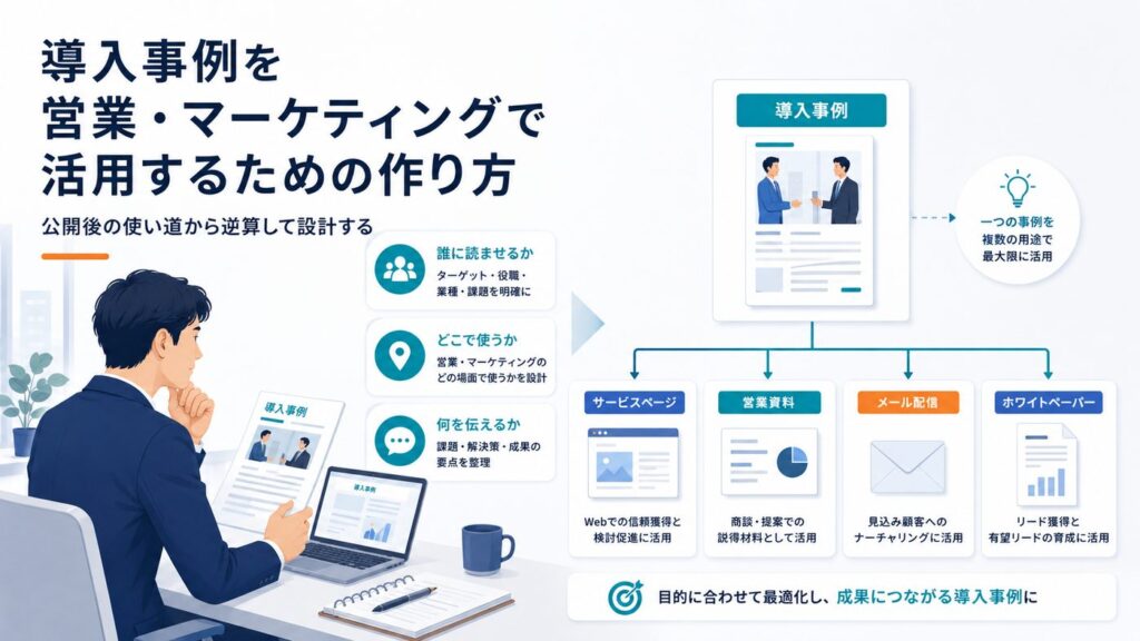 導入事例を営業・マーケティングで活用するための作り方