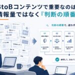 BtoBコンテンツで重要なのは、情報量ではなく「判断の順番」