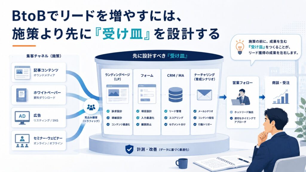 BtoBでリードを増やすには、施策より先に「受け皿」を設計する