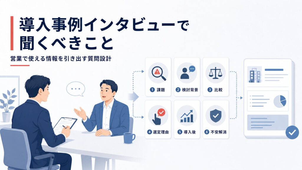 導入事例インタビューで聞くべきこと｜営業で使える情報を引き出す質問設計
