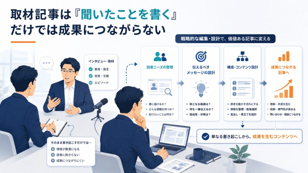 取材記事は「聞いたことを書く」だけでは成果につながらない