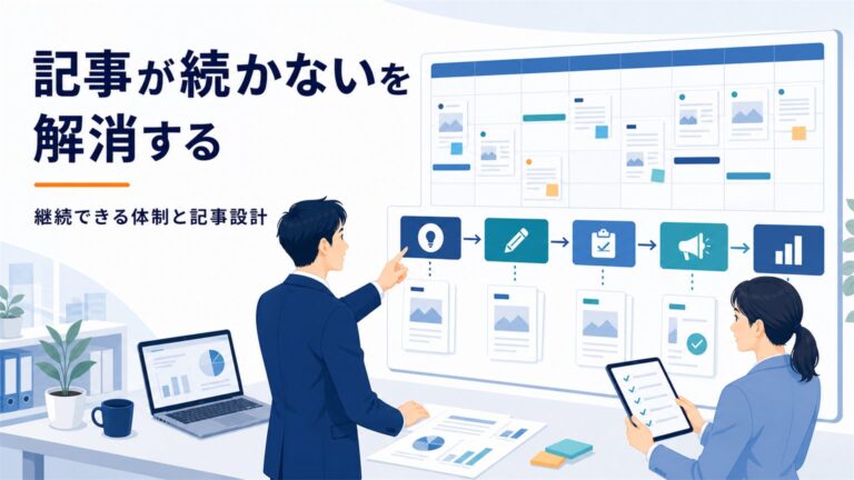 オウンドメディアの記事制作を継続するための編集カレンダーと進行管理のイメージ