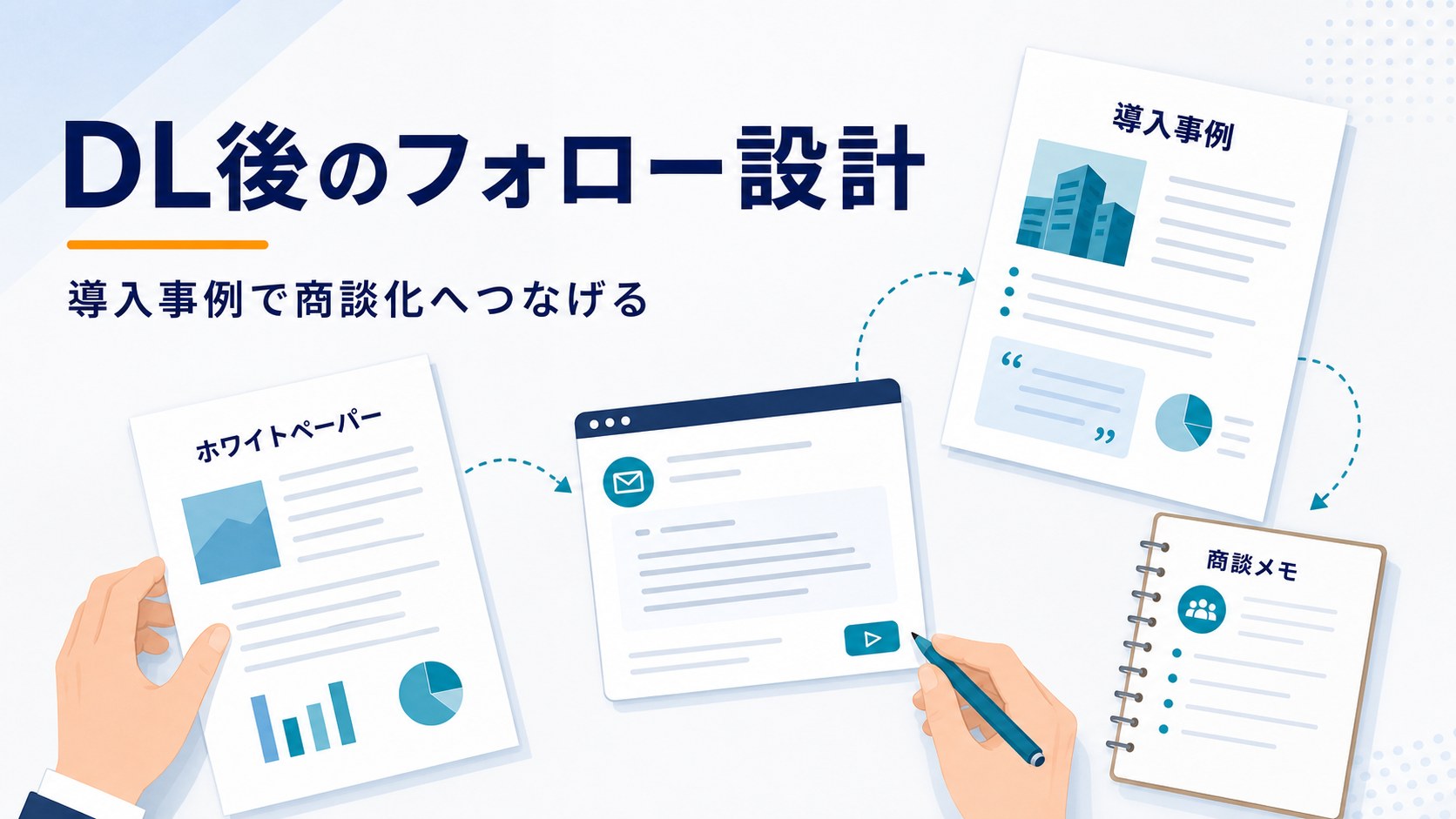 ホワイトペーパーDL後のフォロー設計 導入事例で商談化へつなげる